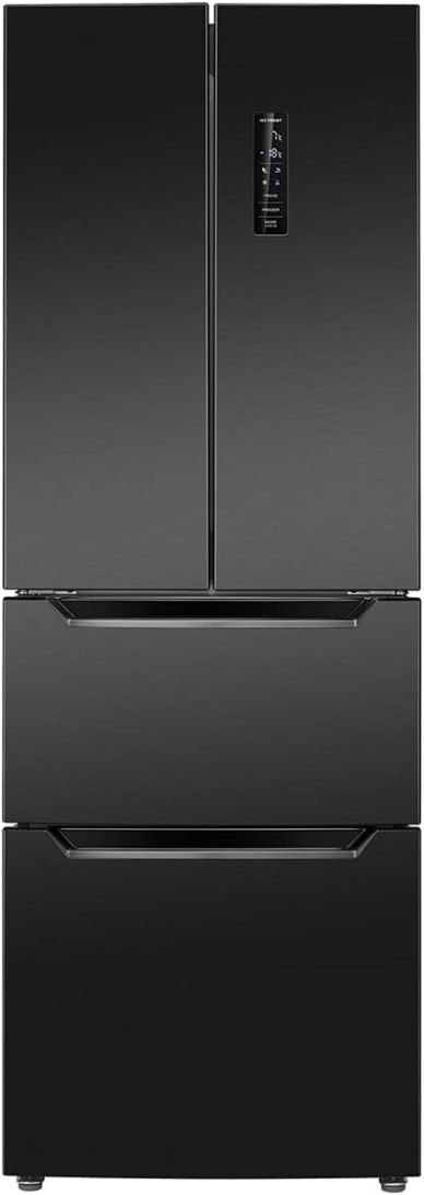 Bomann® Réfrigérateur-congélateur 320 L No Frost, hauteur 186 cm, 39 dB, MultiAirflow, modèle KG 7361 noir/inox