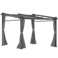 Outsunny Pergola avec toit rétractable et système à corde