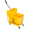 HOMCOM Seau de lavage à 2 compartiments avec essoreuse et roulettes 1