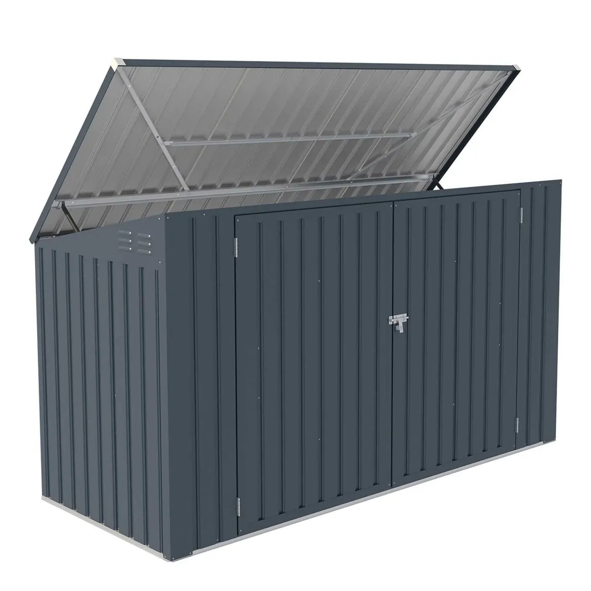 Fornorth Cache-poubelles 237 × 101 × 131 cm – Gris foncé