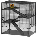 PawHut Cage pour hamster nain à plusieurs niveaux – Fond en verre trempé