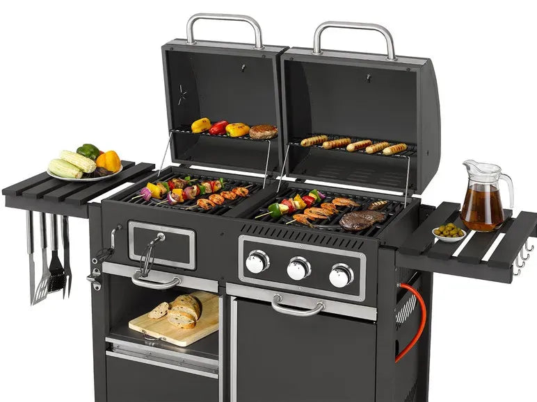 tepro Toronto Barbecue combiné charbon/gaz – Cuisson polyvalente au gaz et au charbon