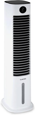 Klarstein Rafraîchisseur d’air à eau 5-en-1 – Refroidissement évaporatif, humidificateur, ventilateur et purificateur, contrôle via application, 80 W, débit d’air 462 m³/h, blanc