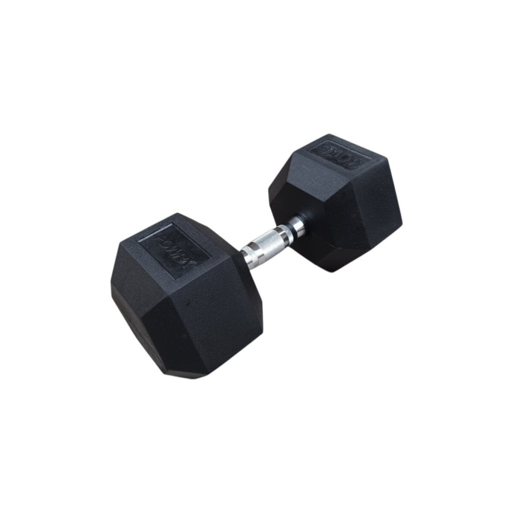 POWRX Haltère hexagonal caoutchouté 30 kg – Article de second choix, très bon état