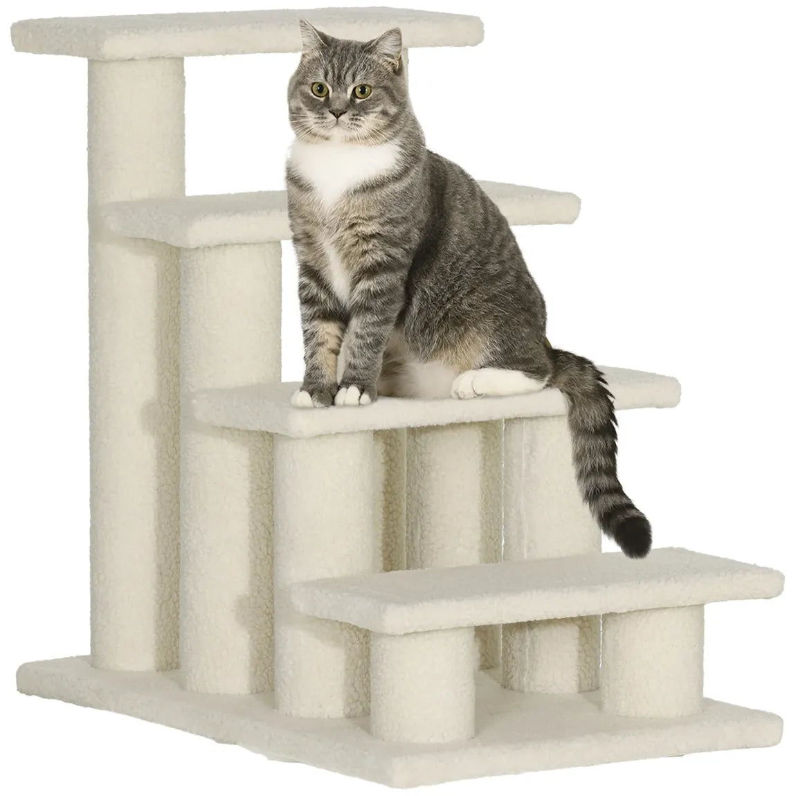 PawHut Escalier pour chat 4 marches – Aide pour animaux âgés