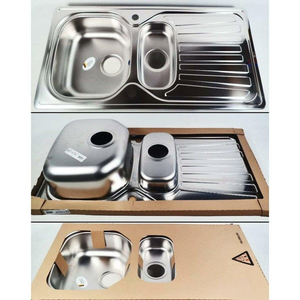 Eurodomo Évier encastrable Solaris 60, 96,5 × 50 cm – Acier chrome-nickel lisse, article de second choix, autre état