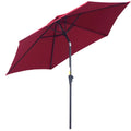Outsunny Parasol aluminium rouge – Inclinable avec manivelle