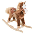 HOMCOM Cheval à bascule enfant en peluche rembourrée et sécurisée