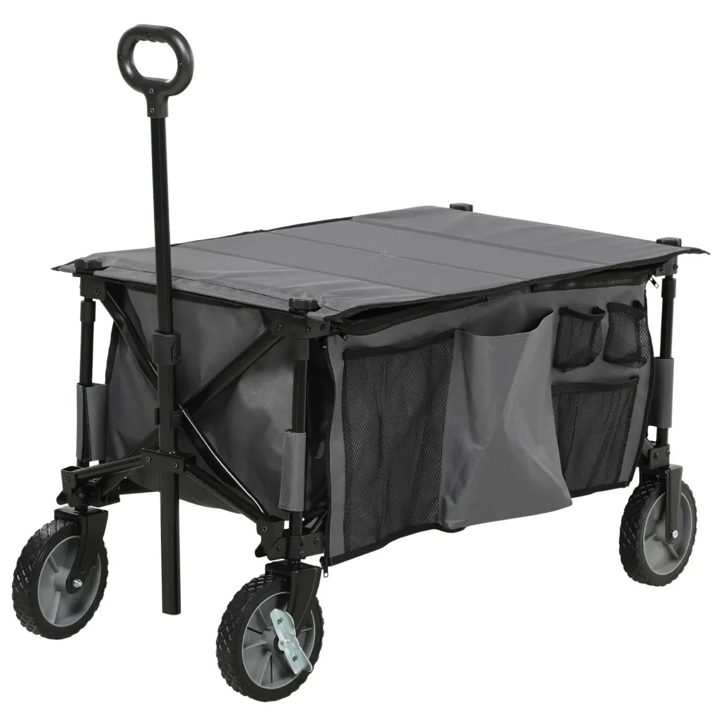 Outsunny Chariot de transport pliable et réglable en hauteur