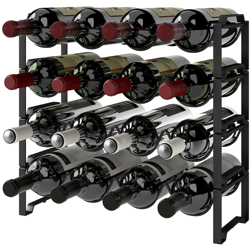 HOMCOM Casier à vin ondulé empilable pour 16 bouteilles