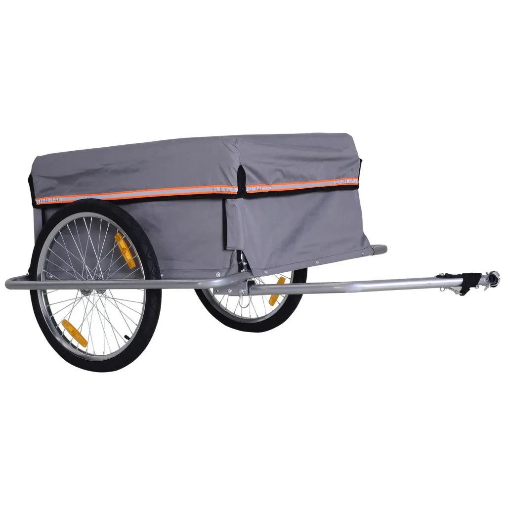 HOMCOM Remorque vélo cargo pliable avec grande caisse de transport