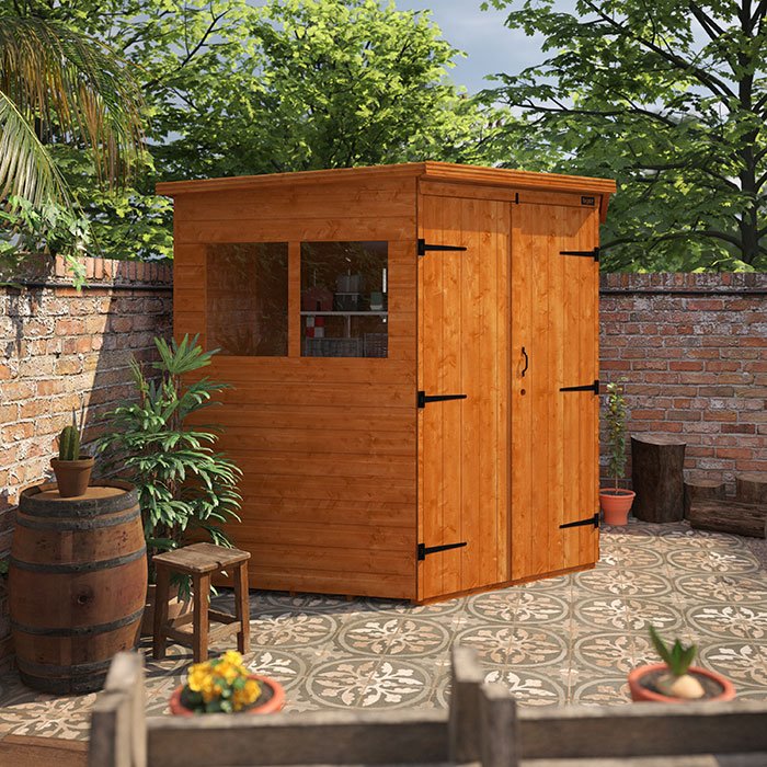 Tiger Deluxe Abri de jardin d’angle – Abri haut de gamme en bois optimisant l’espace au jardin