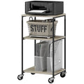 HOMCOM Table/servante pour imprimante 3 niveaux – Réglable en hauteur avec roulettes