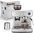 Machine à espresso à portafiltre Breville Barista Max | Machine à espresso/café avec moulin intégré et mousseur à lait | Réservoir d'eau 2,8 L | Pompe italienne 15 bars | Acier inoxydable [VCF126X] 1