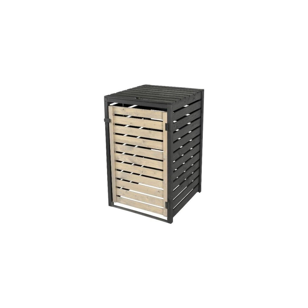 dobar Cache-poubelle 120 L, noir/gris – Article de second choix, dommage esthétique lié au transport