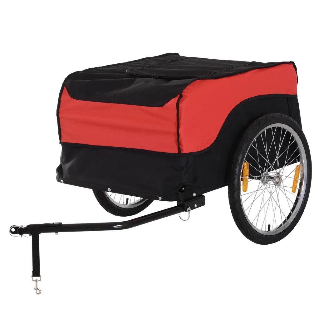 HOMCOM Remorque vélo cargo pliable avec grande caisse de transport