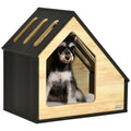 PawHut Niche en bois 60 × 40 cm avec coussin – Pour petits chiens